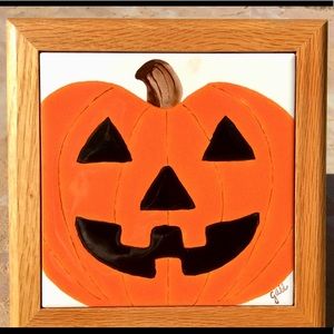Handpainted Pumpkin- Ceramic Tile